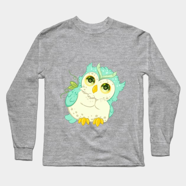 The little green owl- for Men or Women Kids Boys Girls love owl Long Sleeve T-Shirt by littlepiya